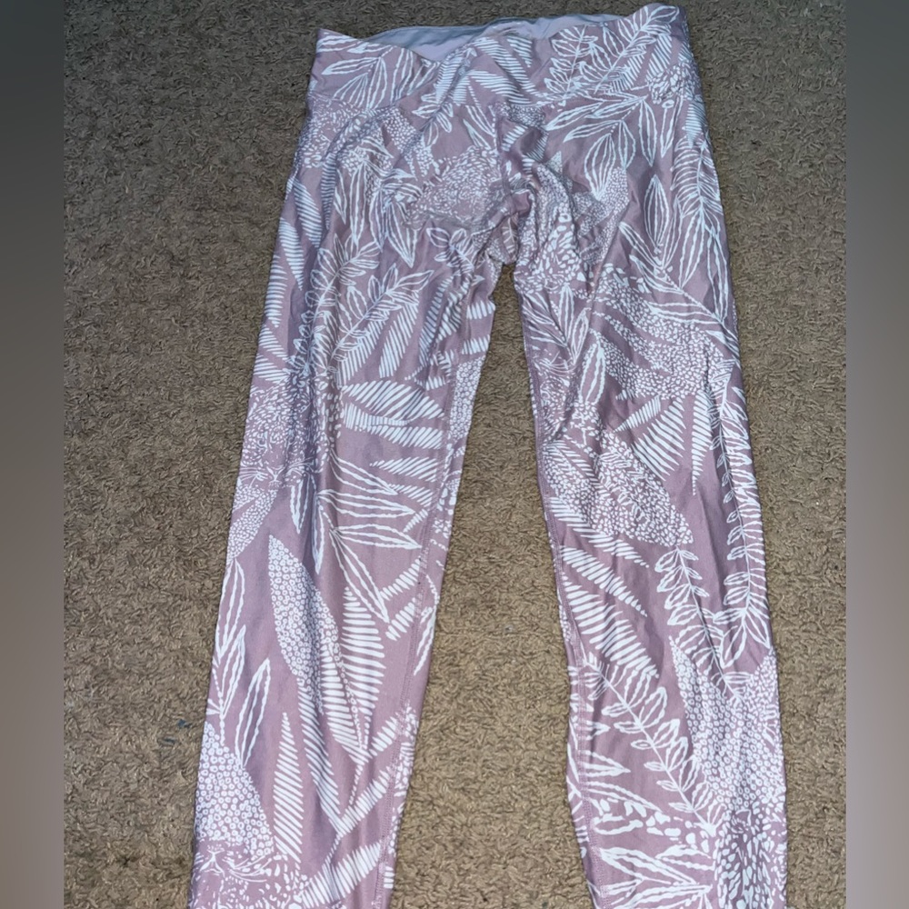 Calvin Klein purple and white leggings with scrunch on ankles